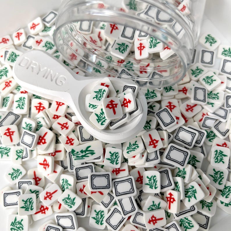 Espolvoreado de arcilla polimérica para baldosas de mahjong de 5 mm/10 mm (NO COMESTIBLE) D40-17/18 imagen 2