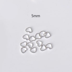 5 mm em forma de coração prata mini moldura aberta