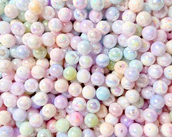 6MM/8MM/10MM AB Iridescent Mermaid Pastel Acrylic Beads