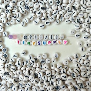 7MM Symbol Pack #2, Uncommon Punctuation Mark Acrylic Beads (!,@?;)