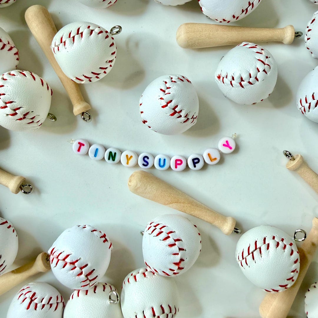 Baseball, Yellow Softball, and Bat Sports Themed Charms - Etsy