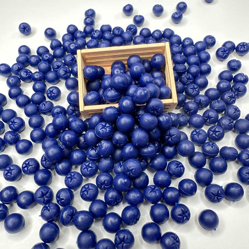 FAKE Tiny Dollhouse Fruits (Blueberry,Strawberry,Orange Slice, Raspberry,Cherry) image 3
