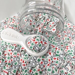 5 MM/10 MM Mahjong-tegel mix van polymeerklei (NIET EETBAAR) D40-17/18