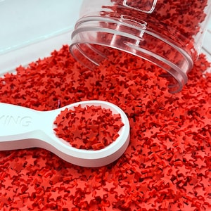 Espolvoreado de arcilla polimérica con forma de estrella roja de 5 mm (NO COMESTIBLE) D28-20