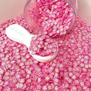 FAKE 5 MM Rose Pink Blume, Floral Polymer Clay Sprinkle (NICHT ESSBAR) D13-25