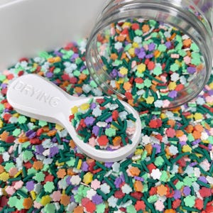 FAKE 5 MM Frühlingsblume, Blumenmuster Polymer Clay Sprenkel Mix (NICHT ESSBAR) D46-34
