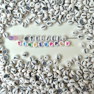 7MM Symbol Pack #2, Uncommon Punctuation Mark Acrylic Beads (!,@?;)