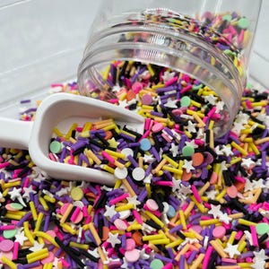FAKE helle Pastellpunkte und Stern Polymer Clay Sprinkle Mix (NICHT ESSBAR) D8-09