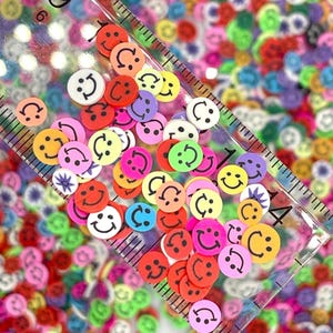 FAKE 5MM Colorful Mix Smile Faces Polymer Clay Sprinkle (NOT EDIBLE) D32-03