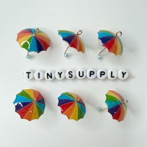 22MM Rainbow, Dots, Hearts, Resin Umbrella Charm