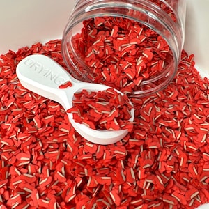 Ruby Red Heel with Bow Polymer Clay Sprinkle (NOT EDIBLE, 5MM/10MM)