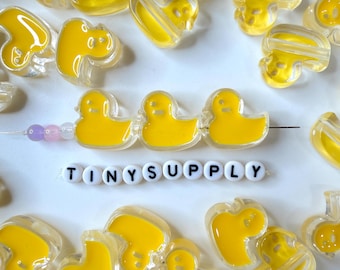 Chunky Transparent Yellow Duck Enamel Acrylic Bead (20.5x21.5MM)