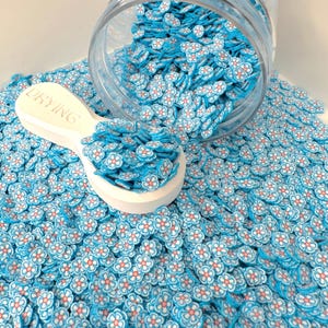 FAKE Hellblaue Tropische Blume, Floral Polymer Clay Sprinkle (NICHT ESSBAR) D13-23