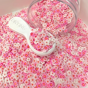 FAKE Romantische Rosa Weiße Blume, Floral Polymer Clay Sprinkle (NICHT ESSBAR) D15-18