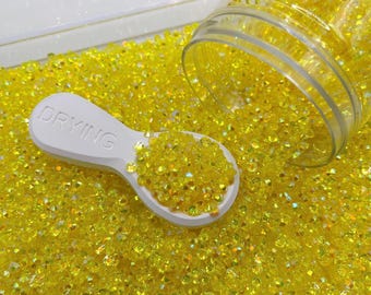 4MM/6MM Yellow AB Rhinestones, Non-Hotfix, Flatback Rhinestone