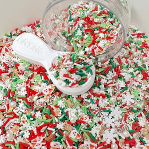 FAKE Santa&#39;s House, Christmas Mix Polymer Clay Sprinkle (NOT EDIBLE) D35-18