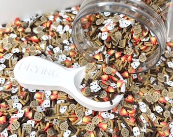 FAKE S&#39;mores Campfire Themed, Food Polymer Clay Sprinkle Mix (NOT EDIBLE) D46-08