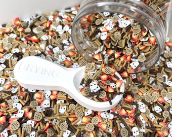 FAKE S&#39;mores Campfire Themed, Food Polymer Clay Sprinkle Mix (NOT EDIBLE) D46-08