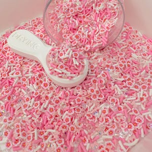 FAKE Pink Sakura Blumenmix, Blumenmuster aus Polymer Clay (NICHT ESSBAR) D37-26