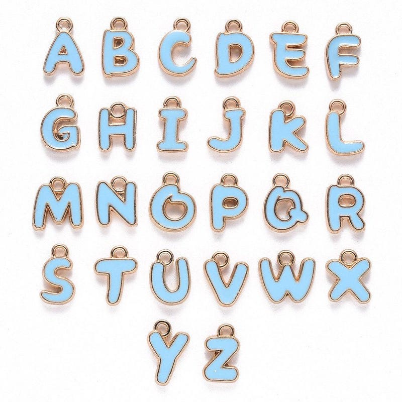 Enamel Letter Charms - Etsy