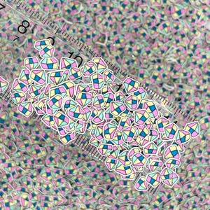 FAKE 5 MM Bunte Rauten Form Polymer Clay Sprinkle (NICHT ESSBAR) D33-07