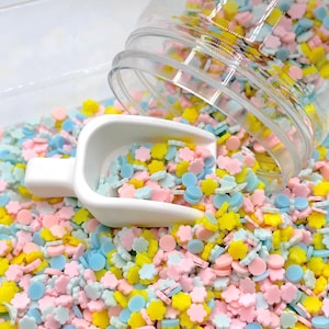 FAKE 5 MM Pastell Blumen, Blumenmuster Polymer Clay Sprenkel Mix (NICHT ESSBAR) D9-27