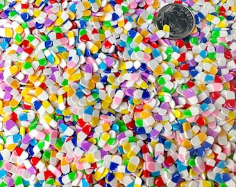 FAKE Mixed Color Pills, Medical Polymer Clay Sprinkle (NOT EDIBLE, 5MM/10MM)