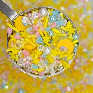 NEP Sky Moon Star Clouds w/Pearls, Sky Polymer Clay Sprinkle Mix (NIET EETBAAR)