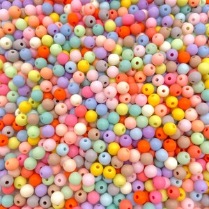 6 MM/8 MM gemengde gekleurde mat acryl ronde bolkralen