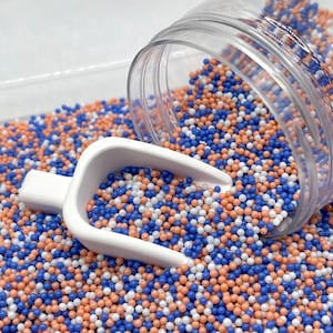 FALSO 2 MM Azul Roxo/Laranja Claro Temático Pérola Mix (NÃO COMESTÍVEL) D5-23