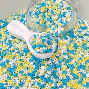 FAKE Gelb und Blau Gänseblümchen Blume Umriss Mix Polymer Clay Sprinkle (NICHT ESSBAR)