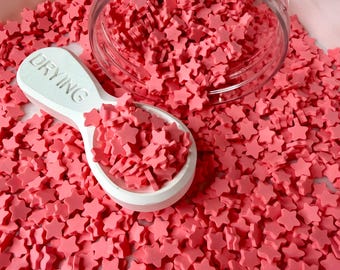 Pieza de arcilla polimérica rosa en forma de estrella de 8 mm para decoración (NO COMESTIBLE) D54-22