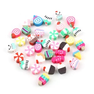 12 MM Dessert Themed Polymer Clay Perlen