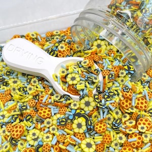 Mezcla para espolvorear arcilla polimérica con diseño de abeja y panal de abeja (NO COMESTIBLE) D5-12