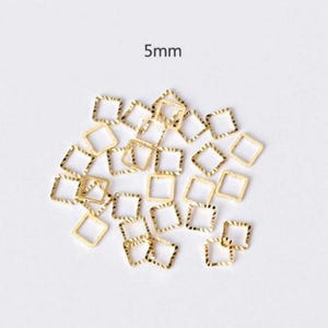 5 mm vierkante gouden mini-ring met open achterkant