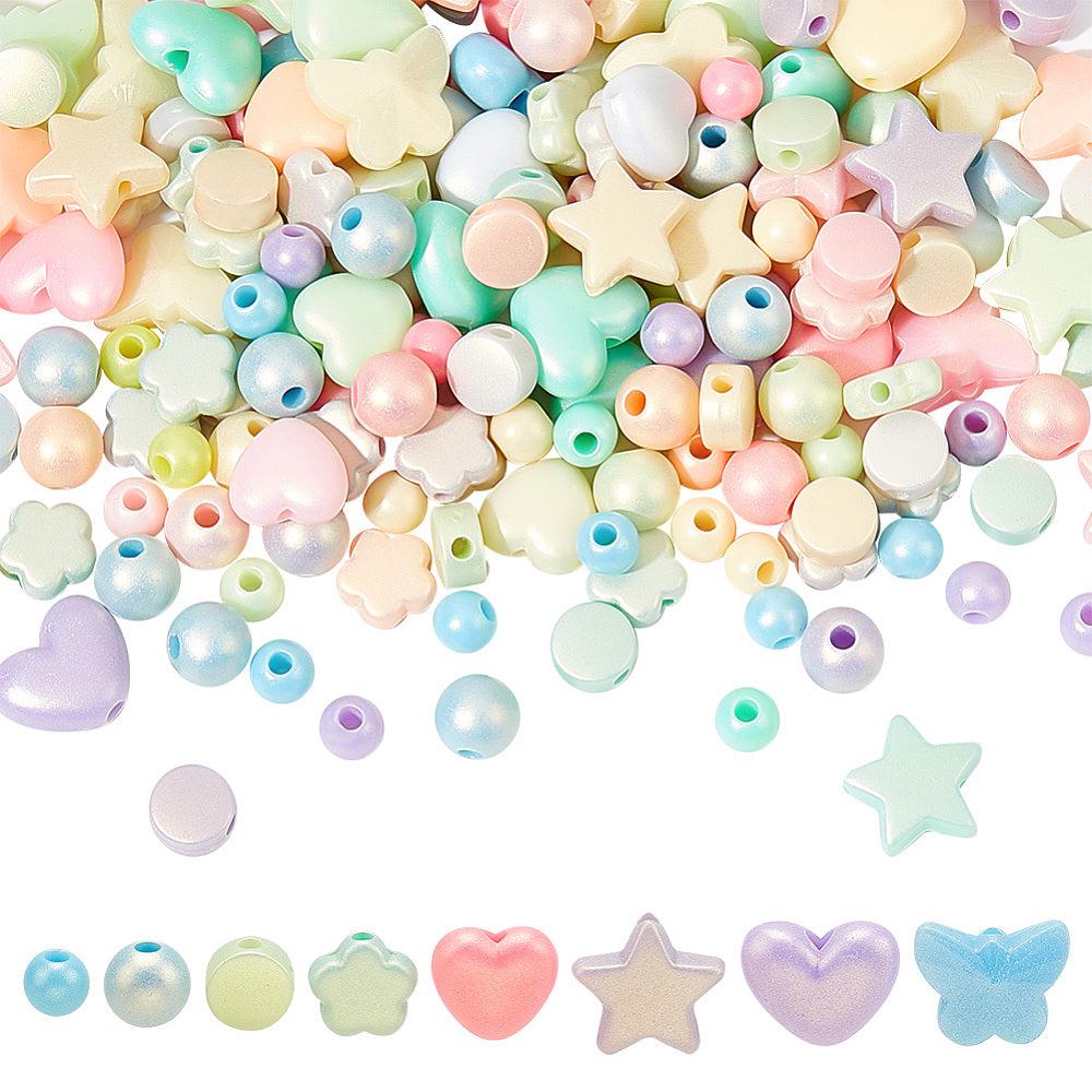 Pastel Jelly Mermaid Acrylic Mixed Shape Bead Sets (220 beads)