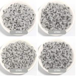 Glow-in-Dark BLACK Letter A-Z Individual Alphabet Beads (7MM)