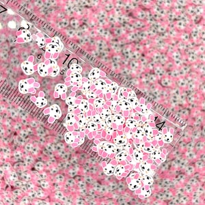 FAKE 5MM White Bunny Polymer Clay Sprinkle (NOT EDIBLE) D34-11