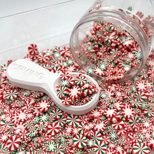 Gemischte Pfefferminz-Weihnachtsstreusel aus Polymer Clay (NICHT ESSBAR) D3-06