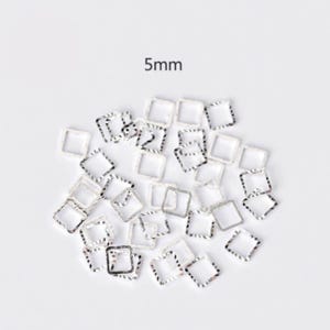5 mm vierkante zilveren mini-ring met open achterkant