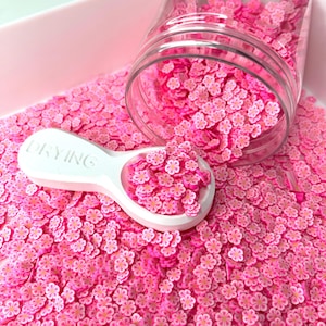 FAKE 5 MM Pink Tropische Blume, Floral Polymer Clay Sprinkle (NICHT ESSBAR) D48-05