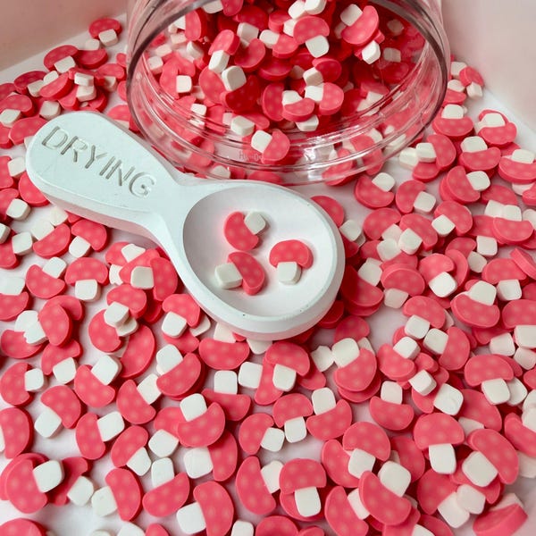 10MM Pink Mushroom Polymer Clay Sprinkle (NOT EDIBLE) D52-18