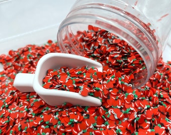 FAKE 5MM Whole Red Apple Fruit Polymer Clay Sprinkle (NOT EDIBLE) D22-13