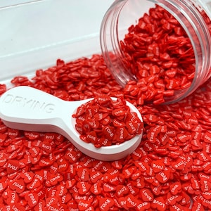 FAKE 5 MM Rote Liebe Valentine Herz Polymer Clay Streusel (NICHT ESSBAR) D18-14