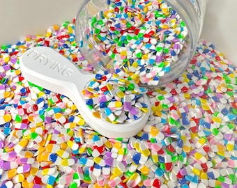 Pastillas de colores surtidos, espolvoreadas con arcilla polimérica médica (NO COMESTIBLE, 5 MM/10 MM)