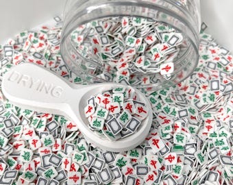 5 mm/10 mm Mahjong-Fliesen-Mix aus Polymer Clay (NICHT ESSBAR) D40-17/18