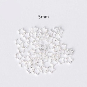 5 mm stervormige zilveren mini-ring met open achterkant