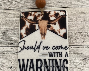 Western should’ve come with a warning skull car air freshener cow hide beaded car fragrance