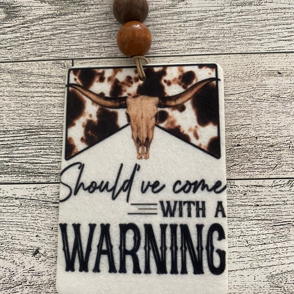 Western should’ve come with a warning skull car air freshener cow hide beaded car fragrance