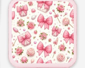 Pink coquette bows cupcakes roses jewelry travel case gift travel case custom Pink girly graduation gift